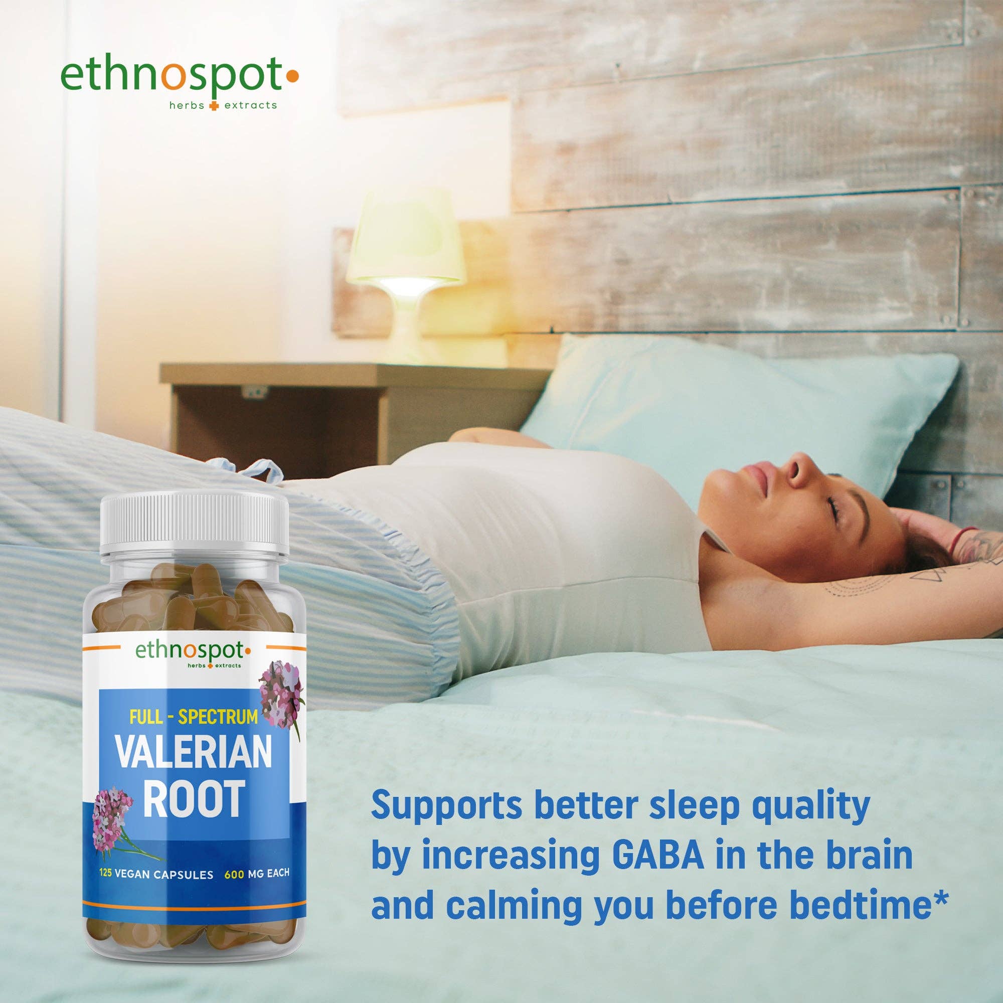 Ethnospot.com LLC – Großhandel Nahrungsergänzungsmittel/Vitamin zum Einnehmen – Baldrianwurzel-Kräuterergänzungskapseln - 125 Kapseln6