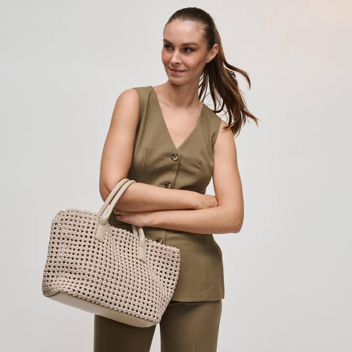 Sol and Selene - Wholesale Draagtas - Dames - Solstice Medium Handgeweven Knoop Tas11