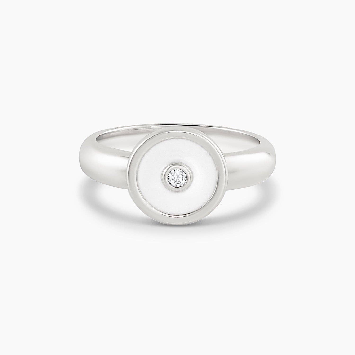 THATCH - Wholesale Single Stone/Solitaire Ring - Balia White Enamel Ring2