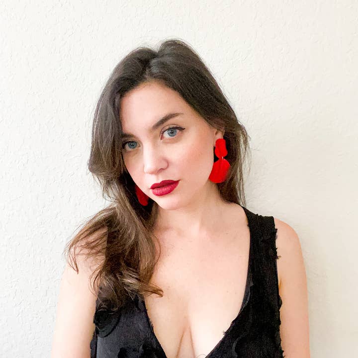 Viki Glaze Accessories - Wholesale Dangle Earrings - Eterea Earrings in red2