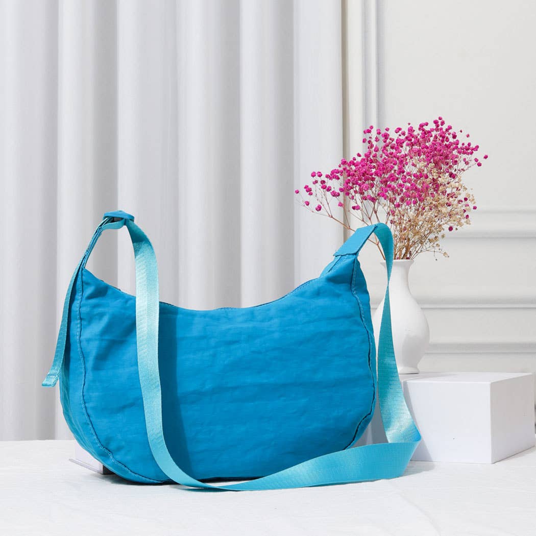 Fashion City - Wholesale Crossbody Bag - Women's - Nylon Half Moon Crossbody-Dark Colors2