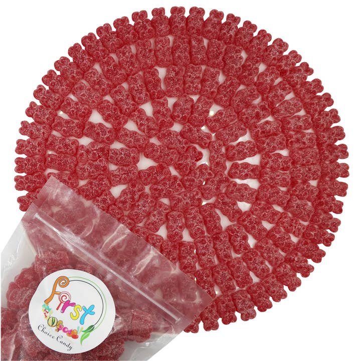 First Choice Candy - Wholesale Gummy - SOUR RED TART CHERRY WACKY FUN GUMMY BEARS