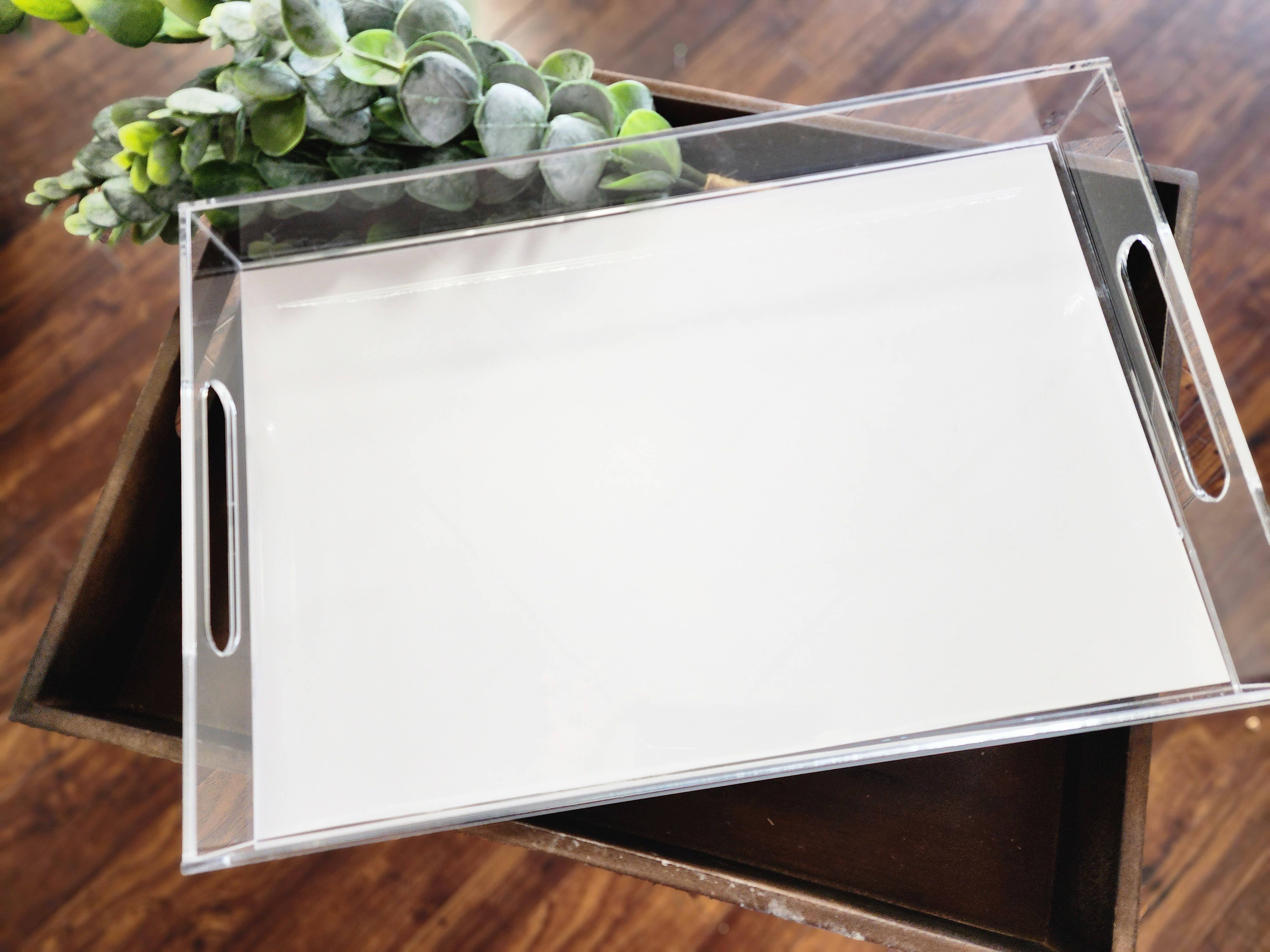 Julie Abbott  Art - Wholesale Decorative Tray - Clear Acrylic Tray for Interchangeable Artwork Inserts2