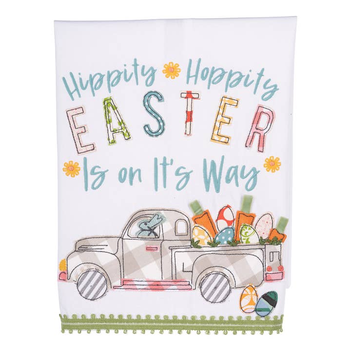 Hippity Hoppity Hooray Easter Tea Towel - Easter Decor for wholesale by Glory Haus