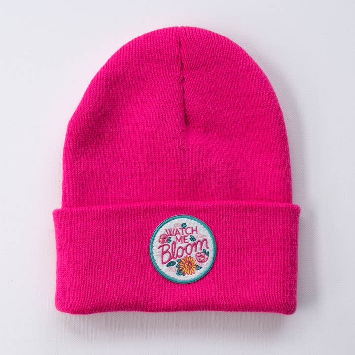 Watch Me Bloom Fuchsia Infant/Toddler Beanie Fits Ages 0-4 for wholesale by Seaslope