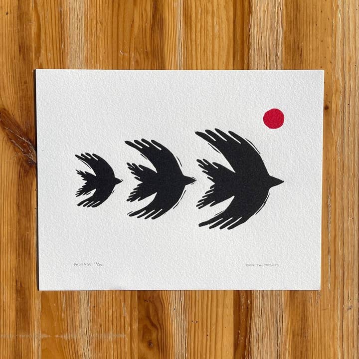 Passage (Linocut) for wholesale by Lake Effect Press