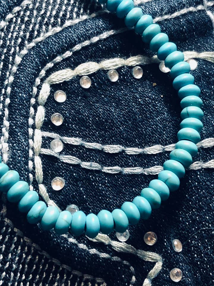 Boucles d'oreilles turquoises naturelles en argent sterling pour la vente par Boutique Two Sisters