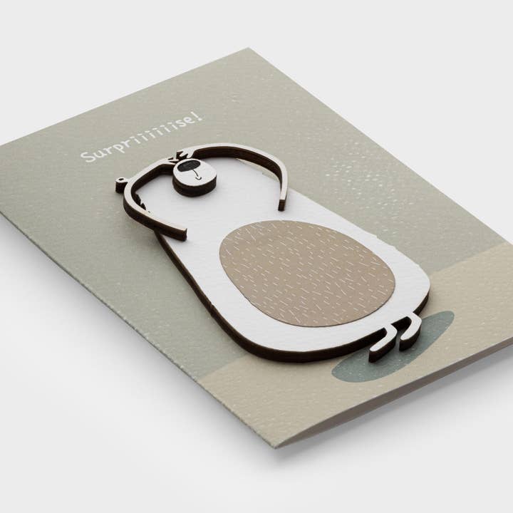 PESKOVOI - Wholesale Birthday Card - 3D Wooden Surprise Card – Handmade Bear Greeting Card