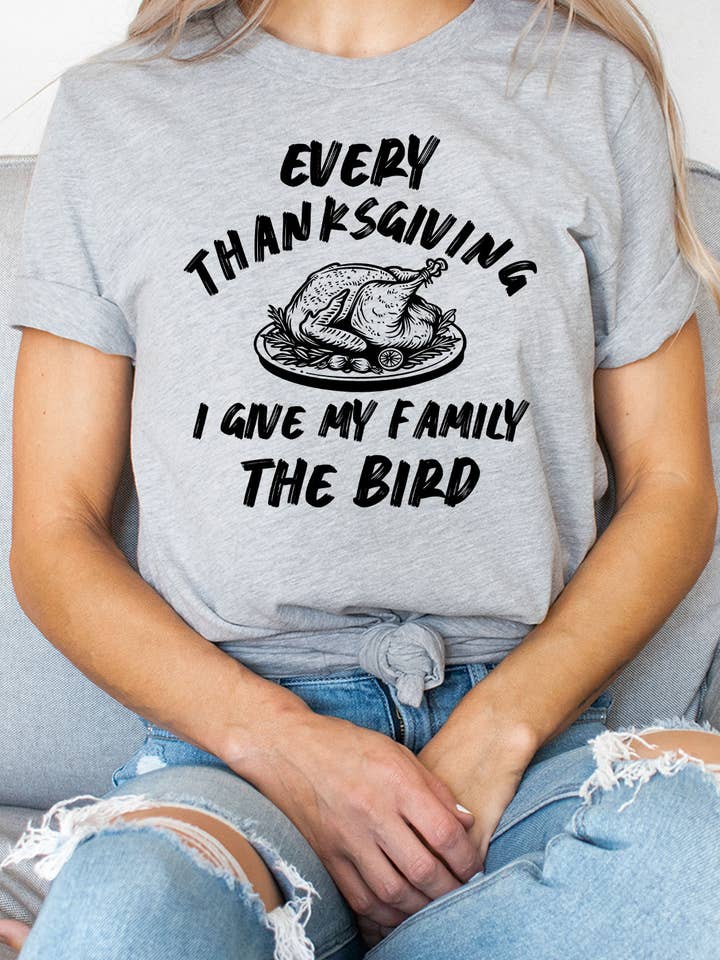 Kissed Apparel - Wholesale Screen Printed T-Shirt - Women's - Thanksgiving Bird Funny Graphic Tee
