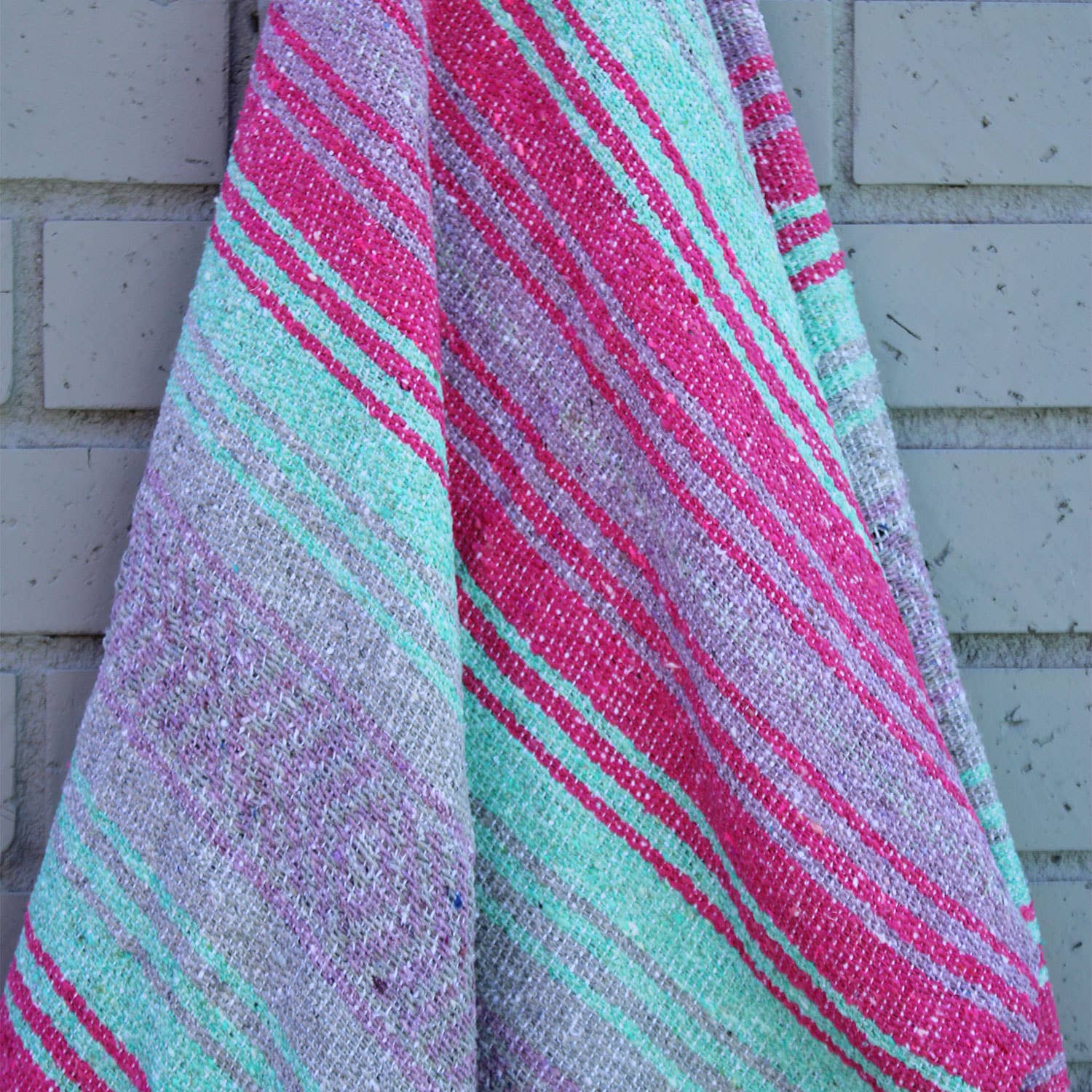 California Seashell Company - Wholesale Throw Blanket - Paradise Mexican Throw Blanket | Pink, Purple, Gray, Aqua2