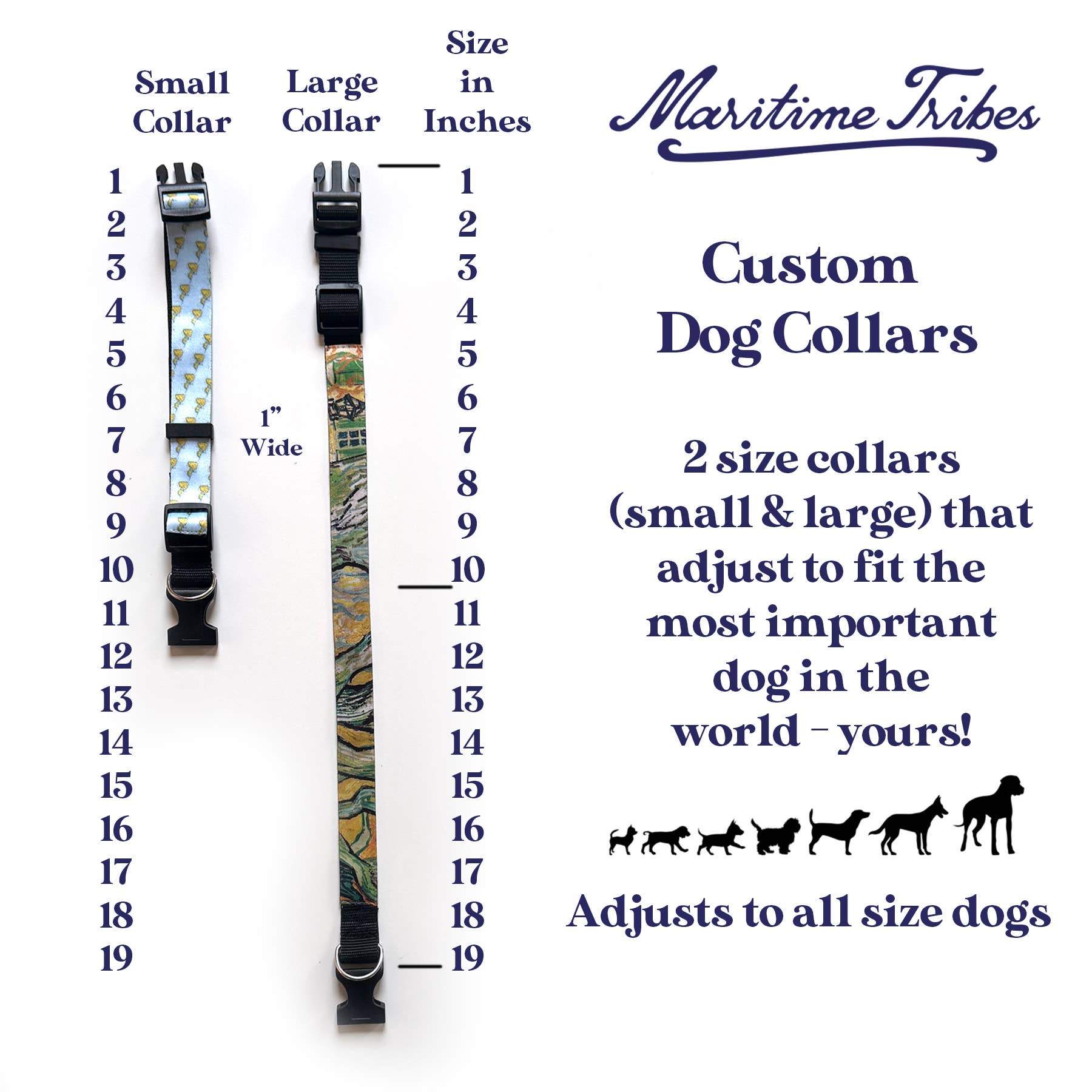 Maritime Tribes LLC - Wholesale Pet Collar - Dog - Dog Collar (custom artwork or your local map)1