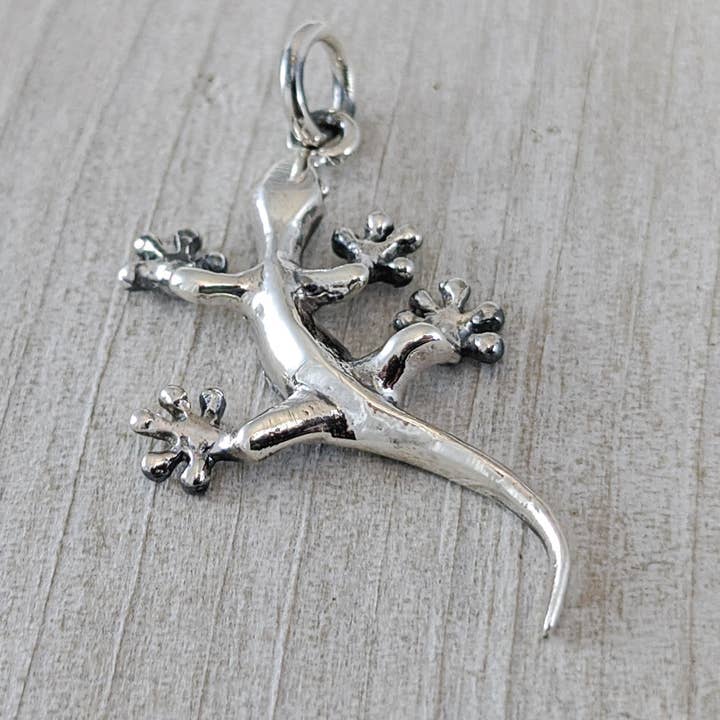 3D Gecko Pendant, Sterling Silver for wholesale by The Green Gecko