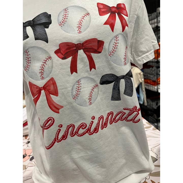 Grey&Co - Wholesale T-Shirt (Graphic) - Women's - Cincinnati Coquette Baseball Shirt1