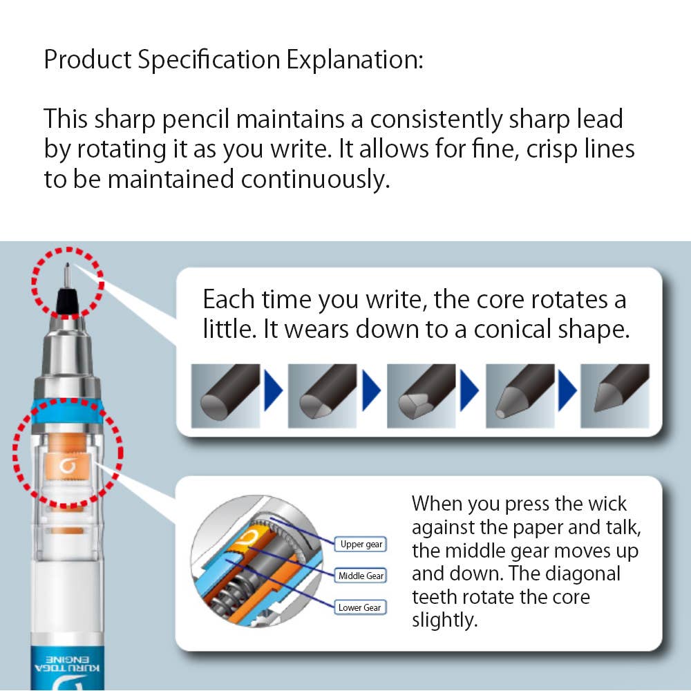 Hakubundo - Wholesale Pencil - 【JAPANESE STATIONERY】UNI KURUTOGA MECHANICAL PENCIL STANDARD3