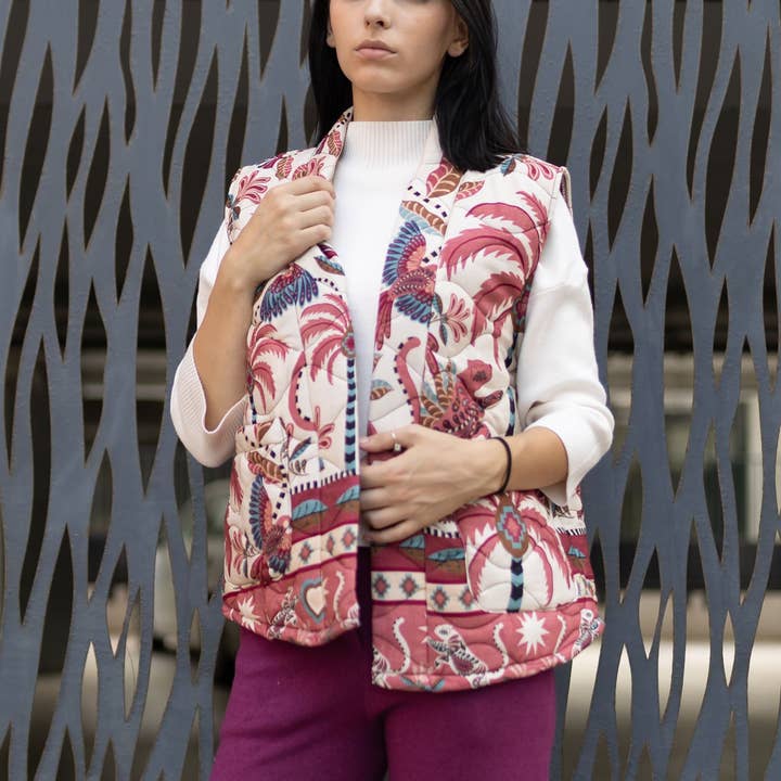 Gilet trapuntato senza maniche KD7895 per la vendita all'ingrosso da parte di Cecile Wang