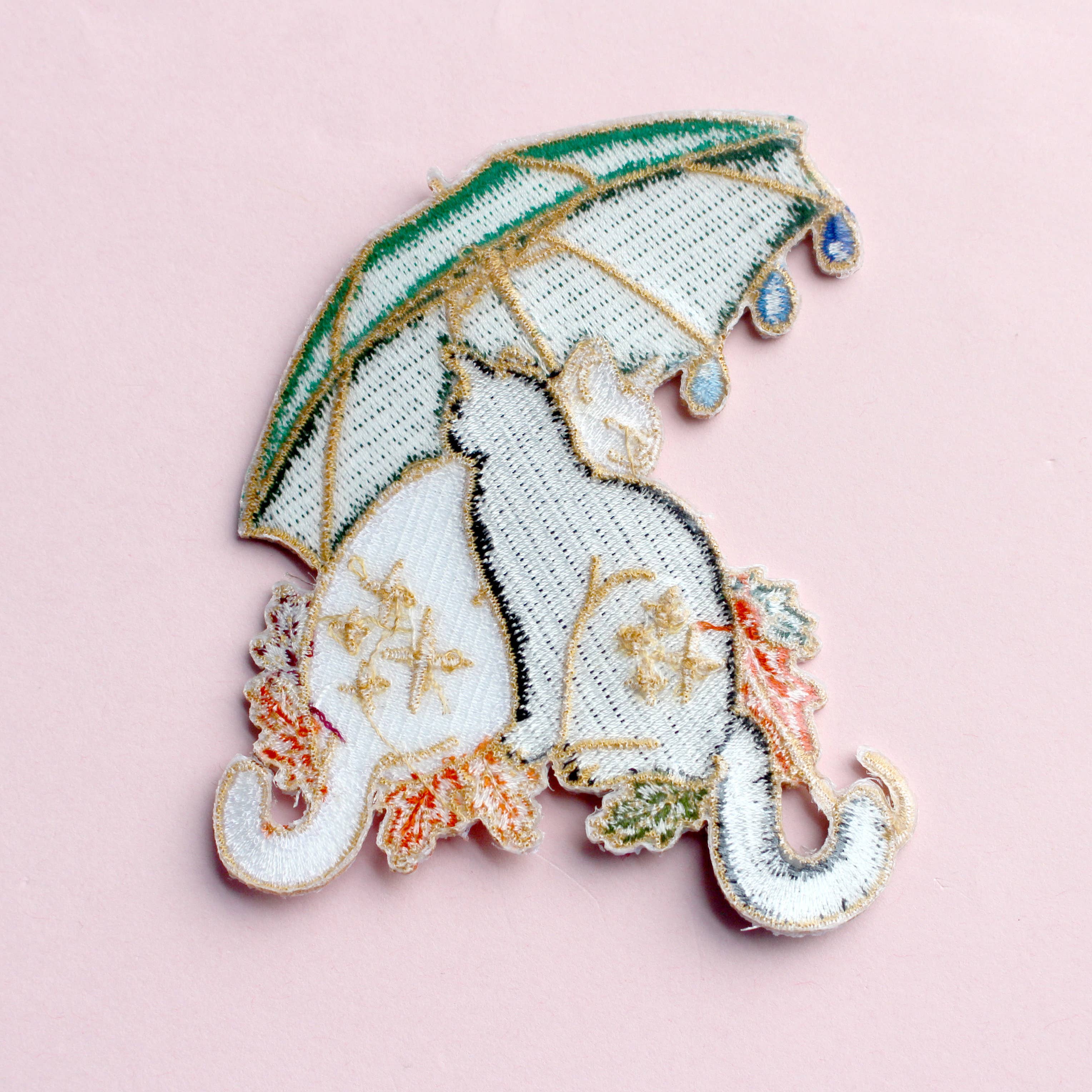 Glitter Punk – wholesale Patch – Umbrella Cats Embroidered Patch3