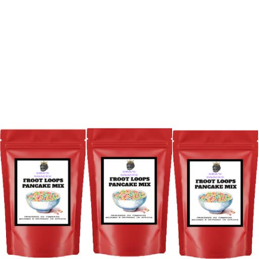 Froot Loops Inspired Pancake Mix 3 Pack for wholesale by Oba's Snacks