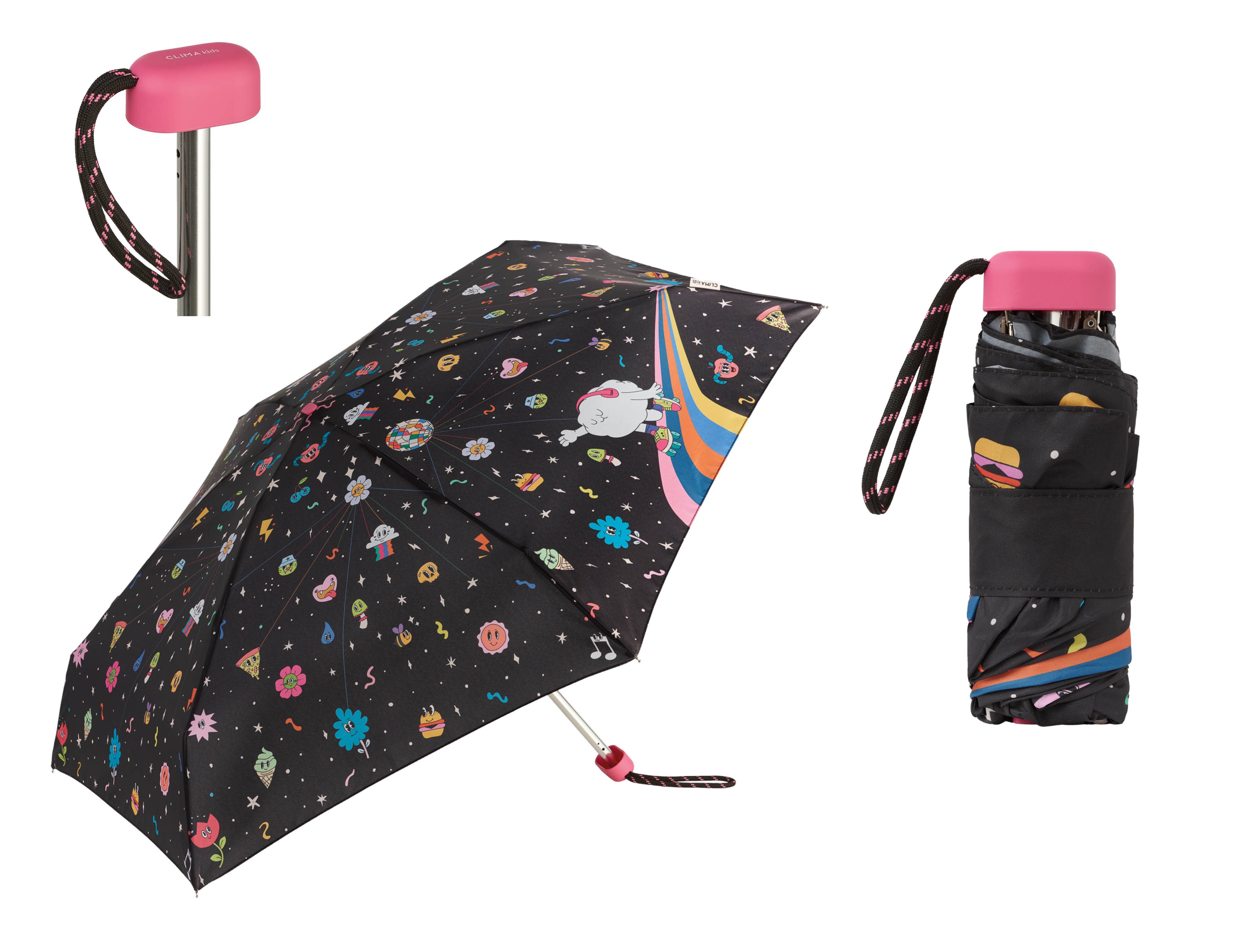 Clima Umbrellas - Wholesale Umbrella - Kids - Manual folding umbrella with bag | Disco party print 2