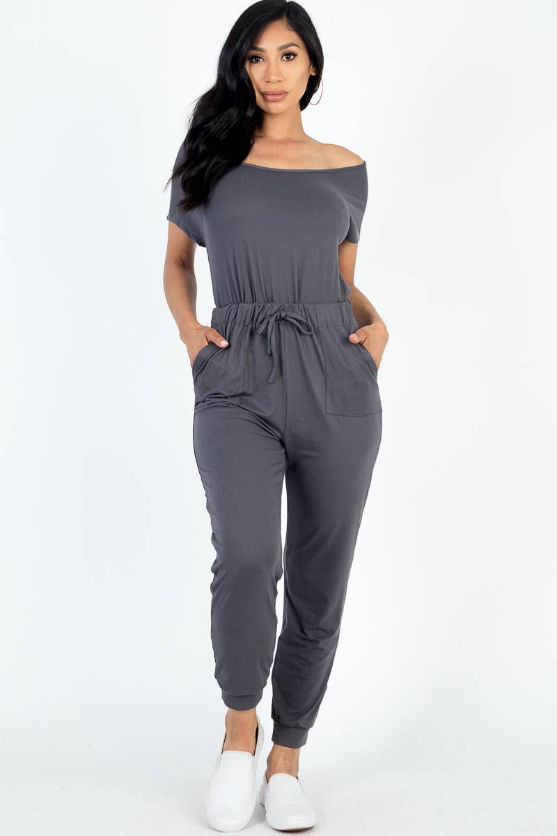 CAPELLA APPAREL – Großhandel Jumpsuit – Damen – Jumpsuit mit zwei Wege-Schultern und Kordelzug23
