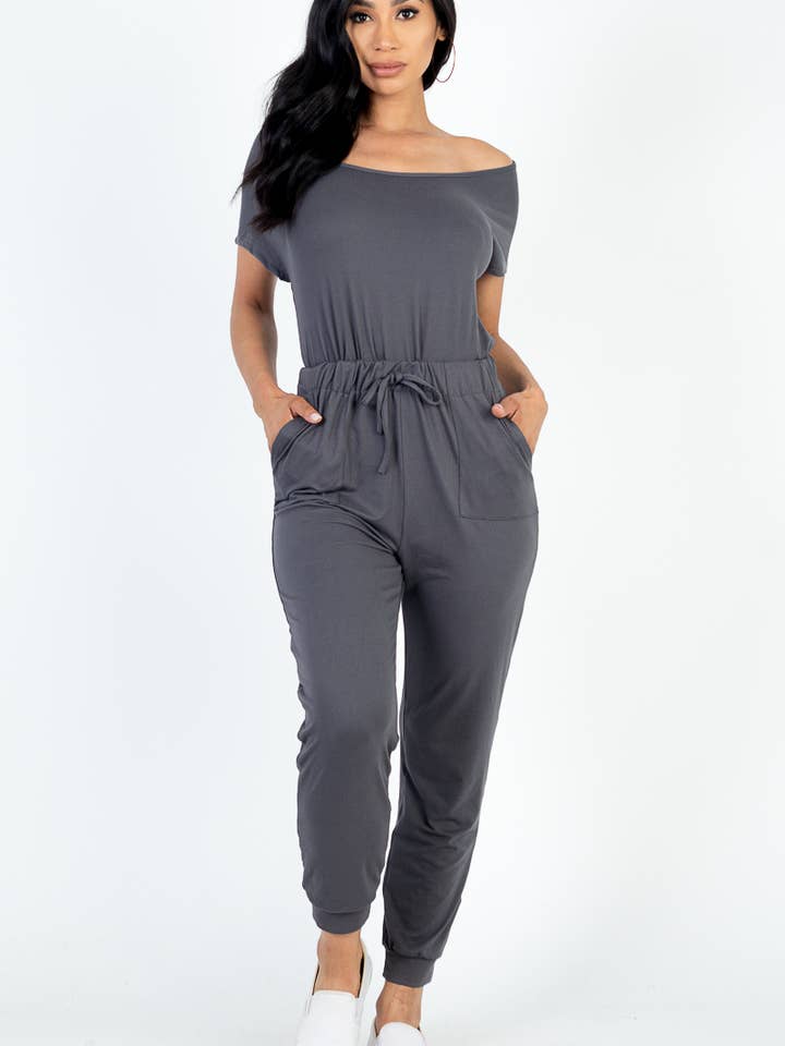 CAPELLA APPAREL – Großhandel Jumpsuit – Damen – Jumpsuit mit zwei Wege-Schultern und Kordelzug23