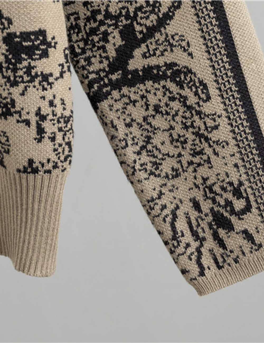 Sweetkama - Wholesale Lounge Set - Women's - Ladies Color Block Tiger Pattern Knit Sweater & Pants 2PCS Set7