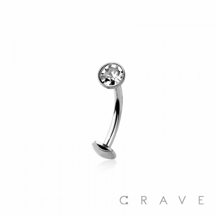 CRAVE - Wholesale Belly ring - BEZEL CZ GEM 316L SURGICAL STEEL THREADLESS FLOATING BELLY B7