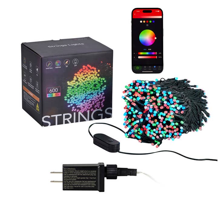 Vivvi App-Based Customizable, Color-Changing Indoor/Outdoor String Lights, 196 ft. long for wholesale by Seasonal LLC