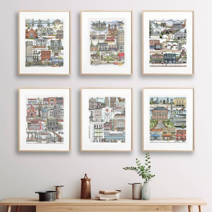Papermill Creative - Wholesale Art Print - NC State, Raleigh North Carolina watercolor art print4