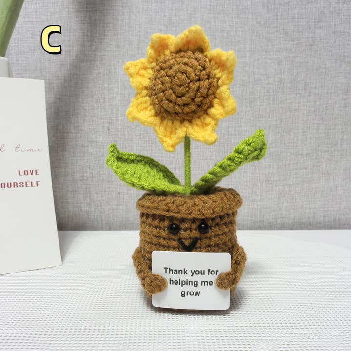 TOMOPOD LLC - Wholesale Stuffed/Plush Toy - Kids & Baby - Adorable Handmade Crochet Bee With Sunflower