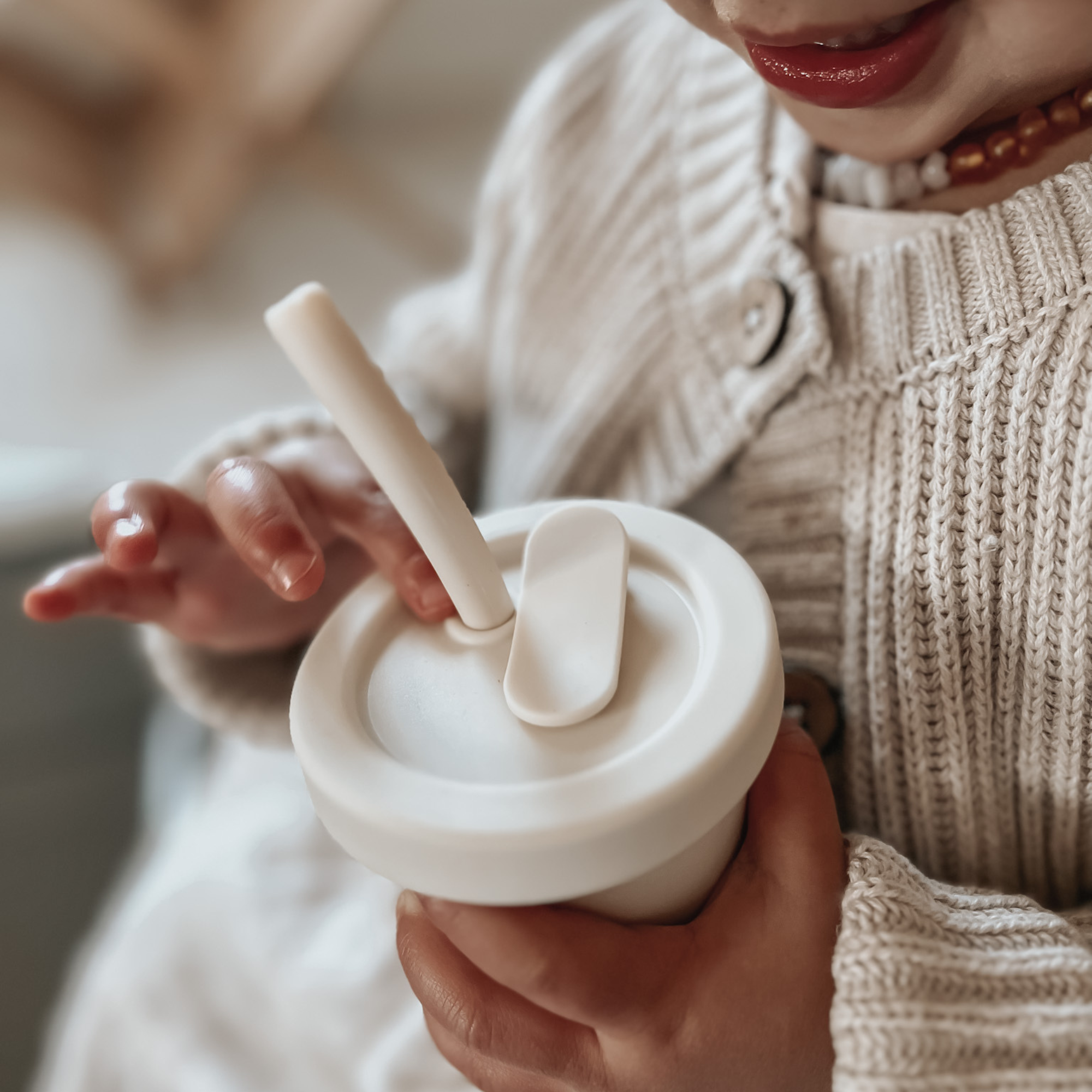 Maighan Distribution - Wholesale Drinking Glass/Cup - Kids & Baby - noüka Straw Cup 6 OZ - Lily Blue1