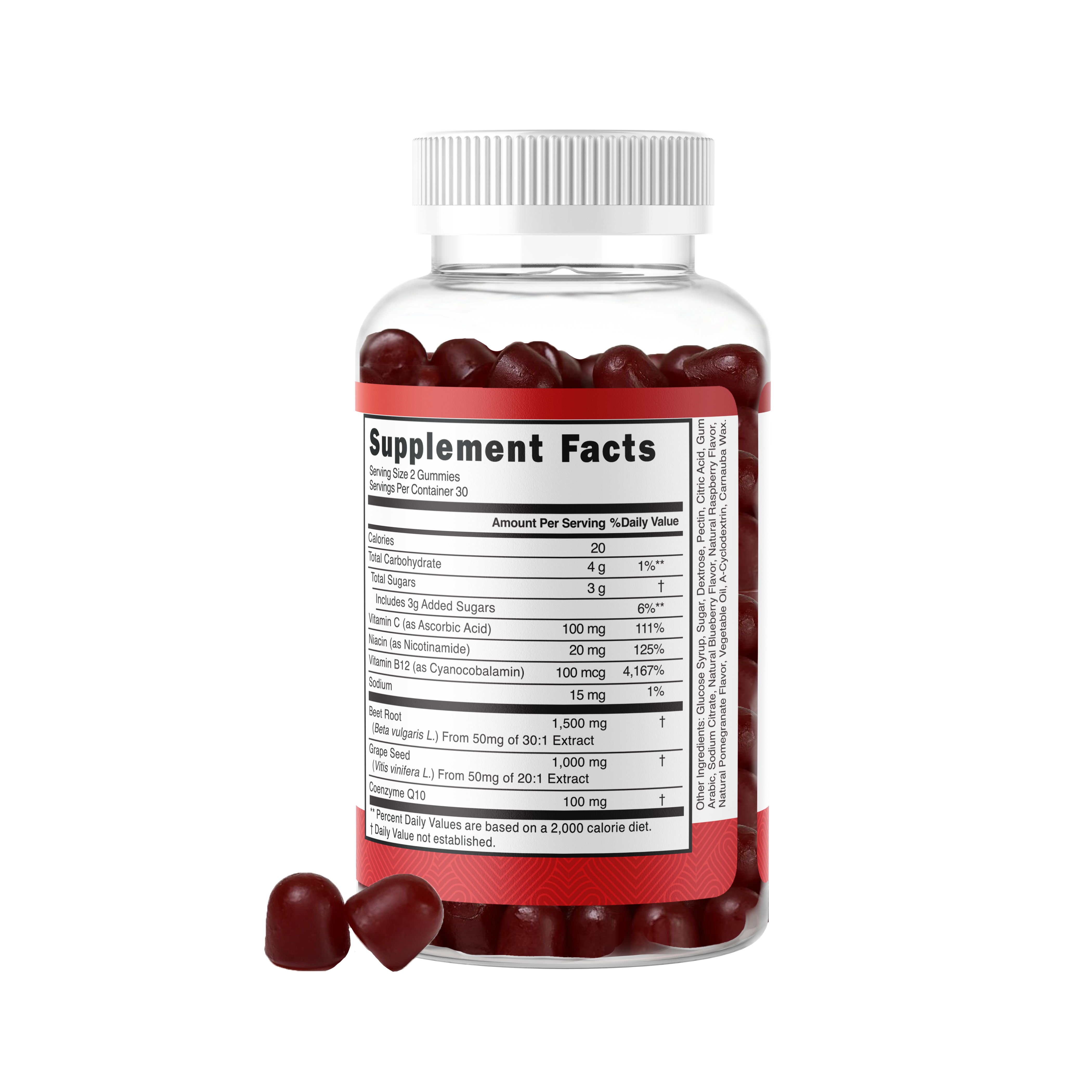 Vitamize inc - Vente Supplément oral/vitamine - Formule extrême Betterave & CoQ10 100 mg avec extrait de pépins de raisin - Gummies7