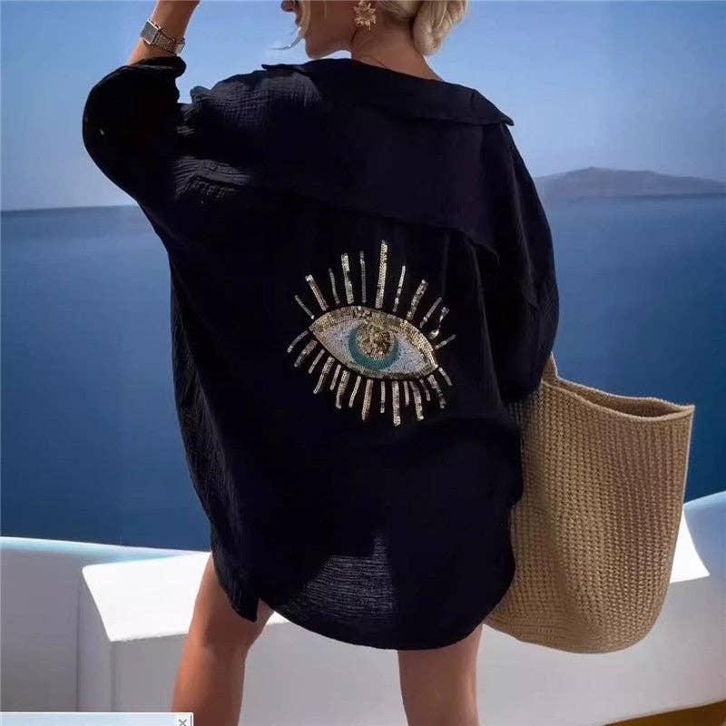 UZ Wholesale Store - Vente Chemise à col boutonné – femme - Chemise à manches longues unie0