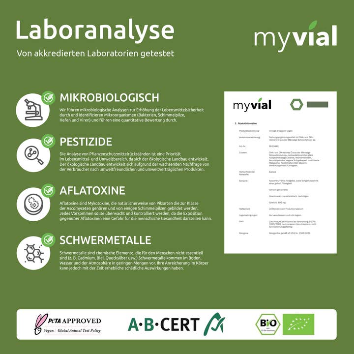 myvial – Suplemento/vitamina oral por atacado – Cápsulas de ômega 3 de óleo de algas - vegano4