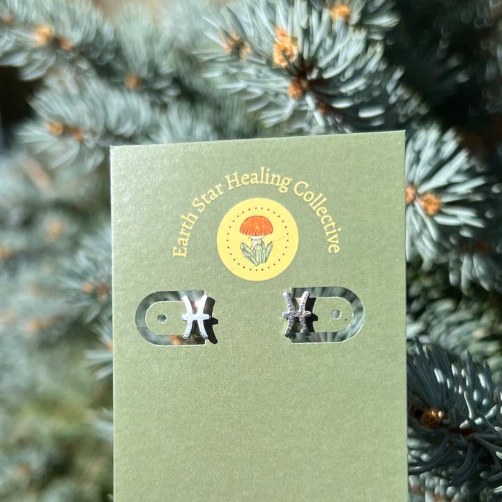 Fiskene - Stjernetegn Symbol Ørestikker - Stål for engroshandel hos Earth Star Healing Collective