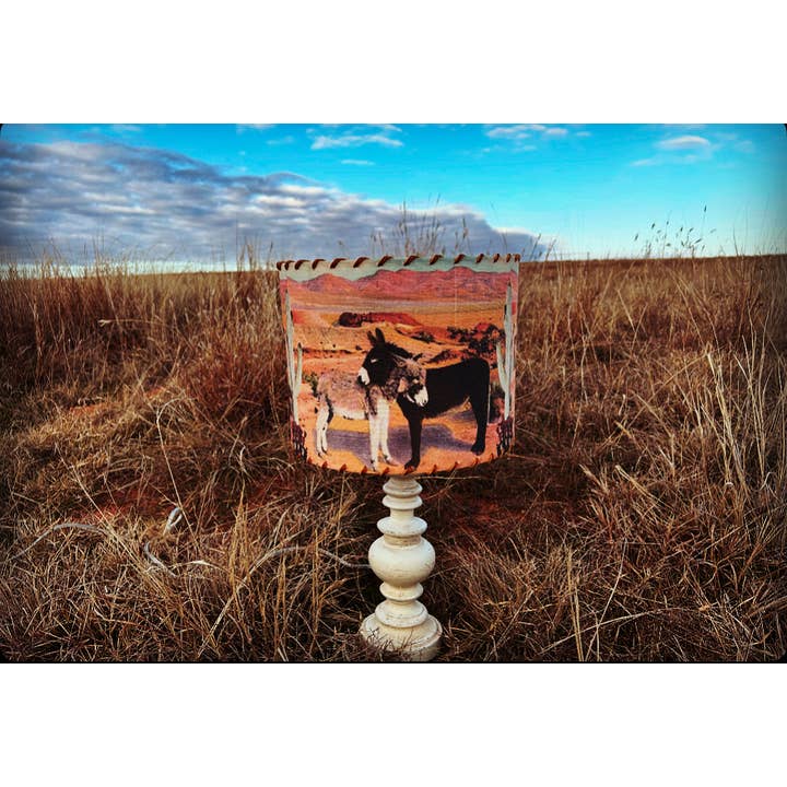 Red Dirt Ranch Clothing Company - Wholesale Lamp Shade - Lampshade Two Burros 14-inch Large4