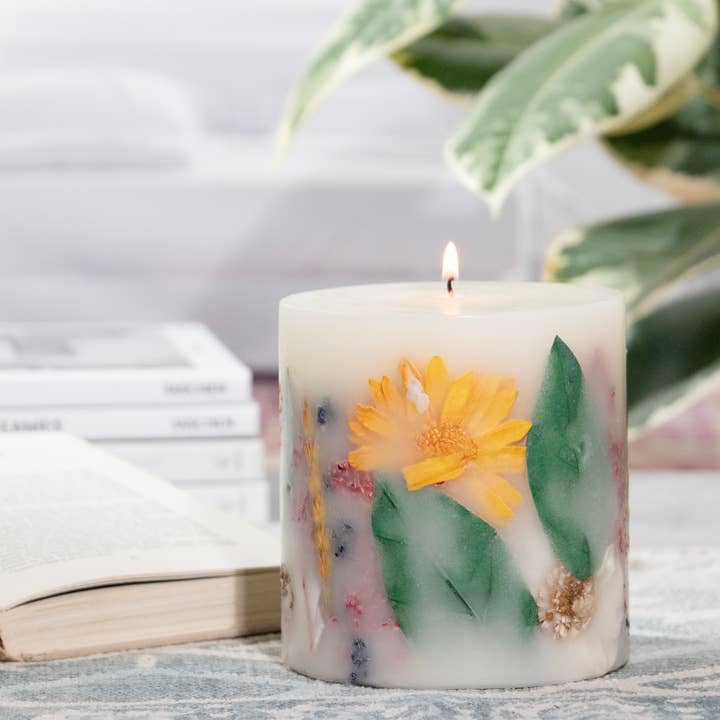 Andaluca - Wholesale Pillar Candle - Secrets of Spring Botanical Pillar Candle