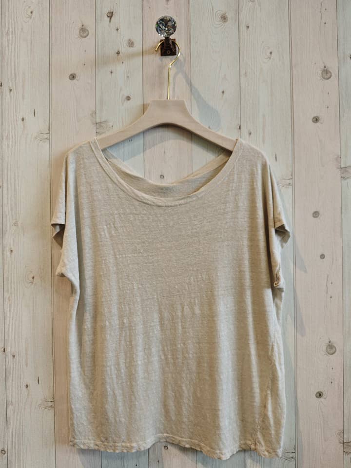 Linen & More - Wholesale T-Shirt - Women's - REF 2296 BASIC U-NECK T-SHIRT 100% LINEN16