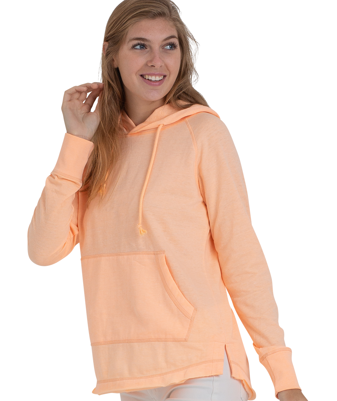 U.S. Apparel – wholesale Hoodie – Women's – Ladies Crossover Hoodie - Drop Back Hem18