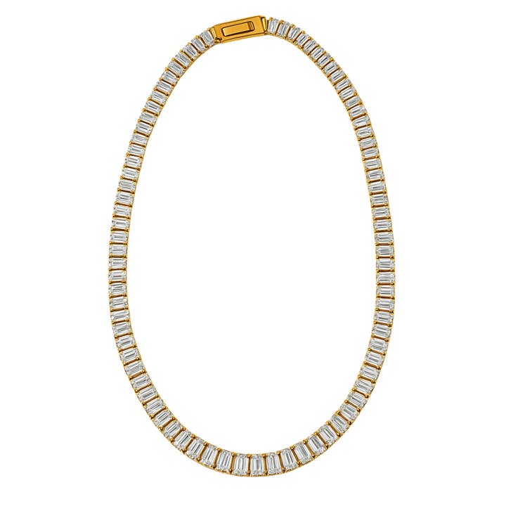 Baguette Tennis Necklace for wholesale by Aubrey Adele
