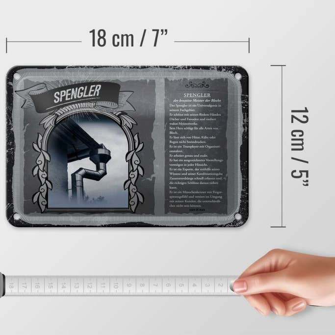 Femer - Wholesale Sign - Tin Sign Professions 18x12 cm Spengler Meister der Tin Deco Sign4