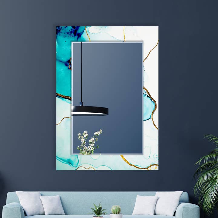 Miroir mural abstrait en verre trempé pour la vente par MyPhotostation