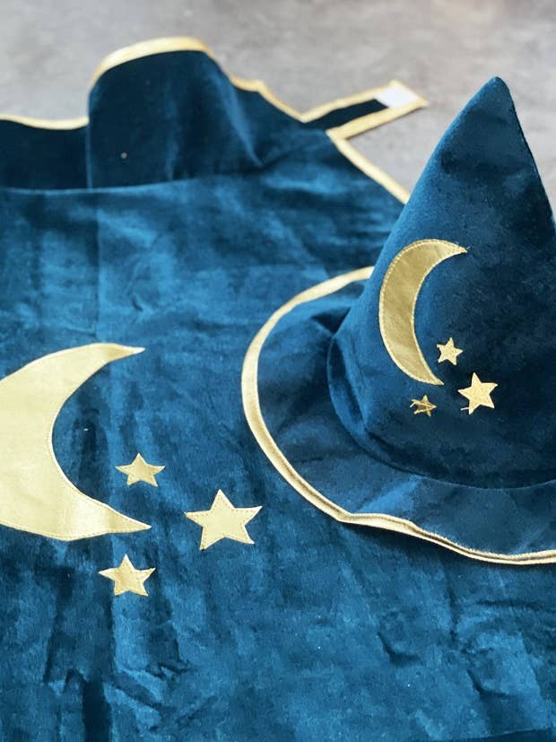 Ratatam! - Wholesale Costume - Kids - Blue Wizard Cloak Costume Set+Hat+Wand