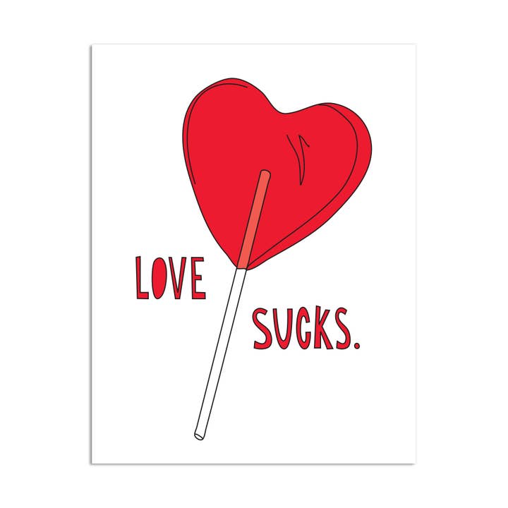 283 - Love Sucks - cartão A2 por atacado de Near Modern Disaster