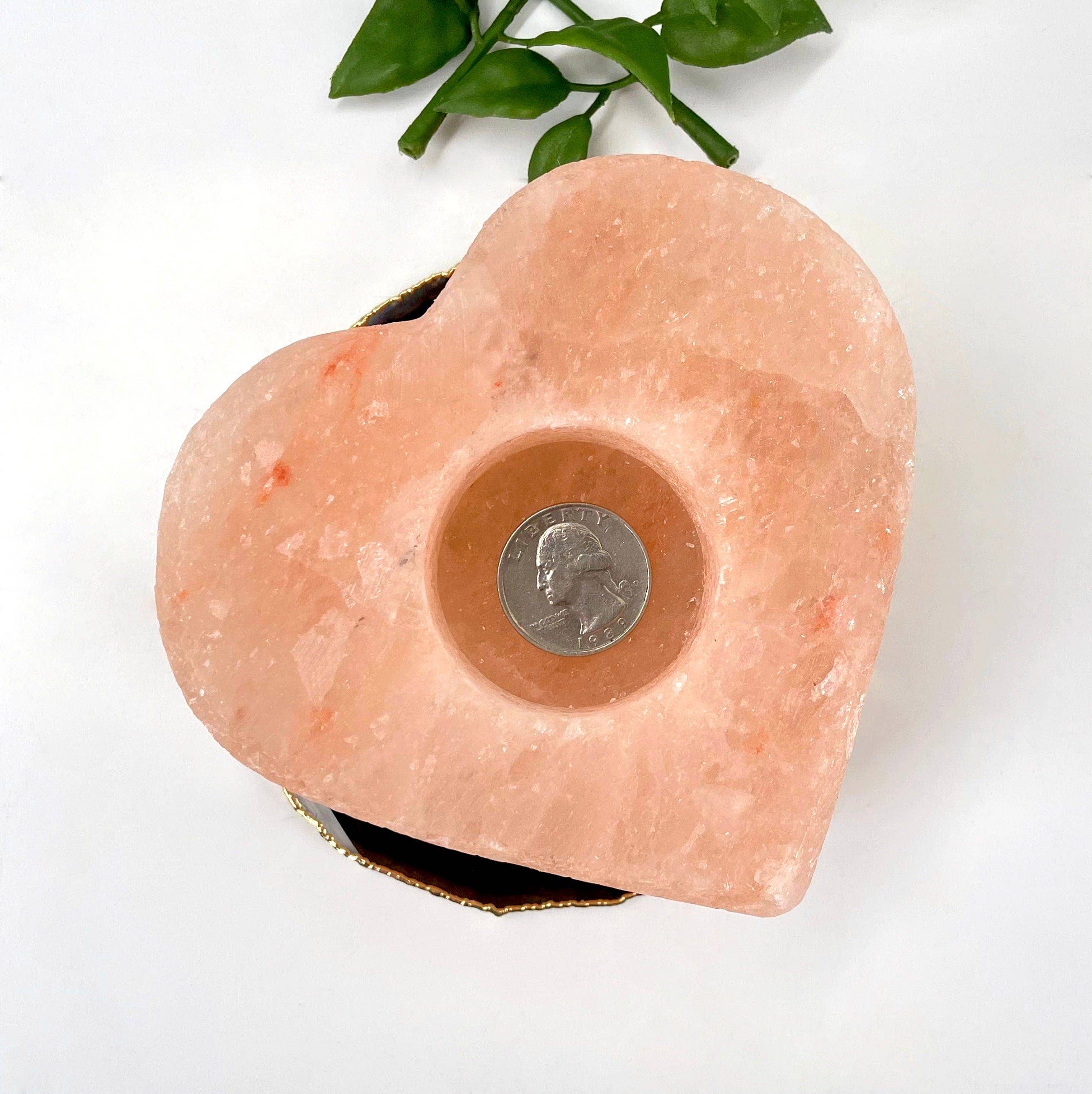 Rock Paradise - Wholesale Candle Holder - Crystal Himalayan Salt Orange Heart Candle Holder3