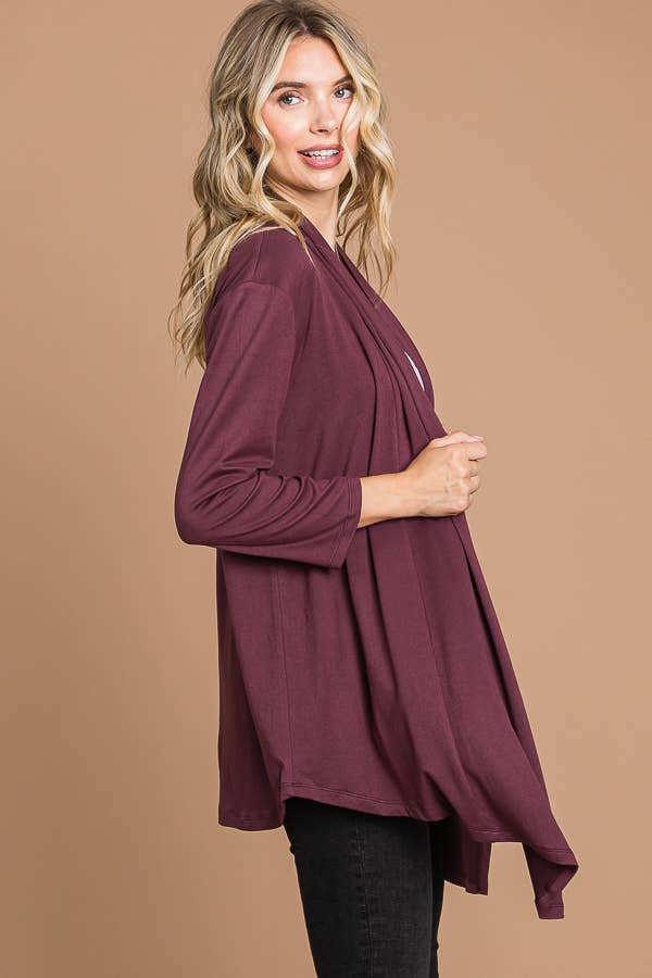 Culture Code - Wholesale Cardigan - Women's - CJT1086Q - DRAPE CARDIGAN TOP4