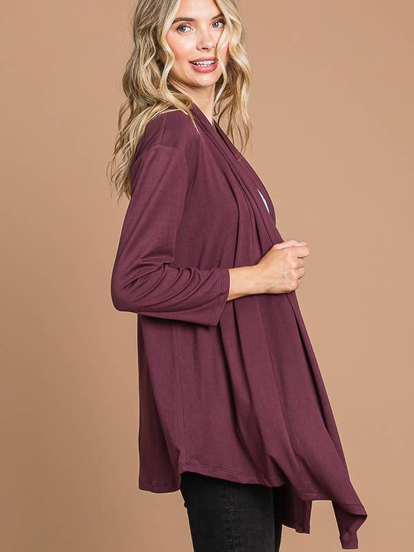 Culture Code - Wholesale Cardigan - Women's - CJT1086Q - DRAPE CARDIGAN TOP4