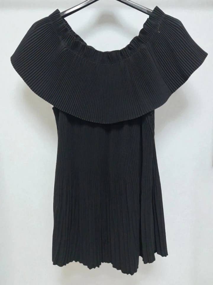 Miss Bold - Wholesale Blouse - Women's - Ribbed Frill Bardot Off the Shoulder Sleeveless Top7