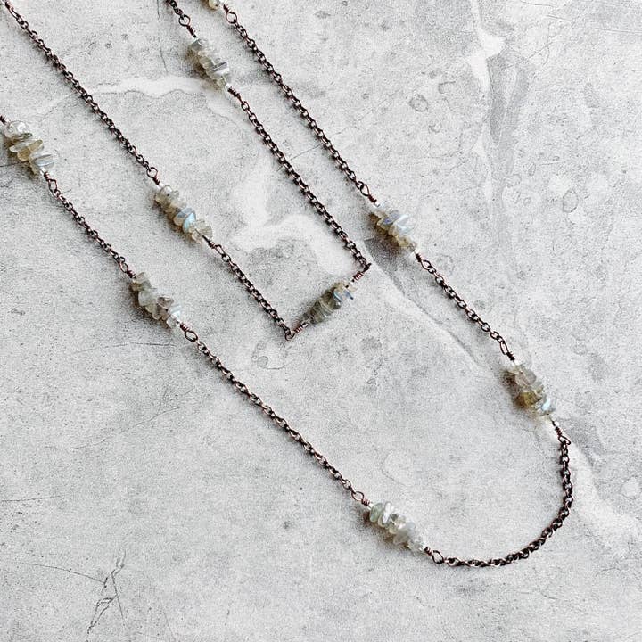 Intuitive - Labradorite Gemstone Layering Necklace Copper for wholesale by LITVA'S Jewelry
