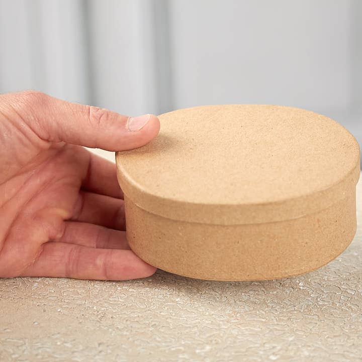 Factory Direct Craft – Engroshandel Pynteæske – Oval Papmachéæske - 12,7 cm L x 8,9 cm B x 5,1 cm H1