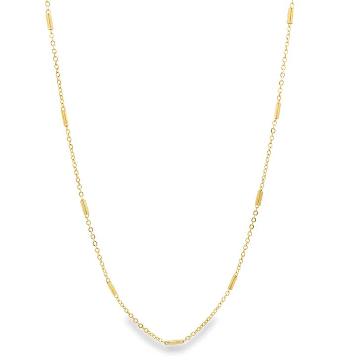 Thin Bar Charm Cable Necklace (H290) for wholesale by MIA Jewelry